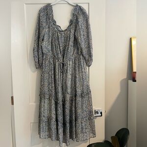 by Anthropologie Off Shoulder Floral Midi Dress